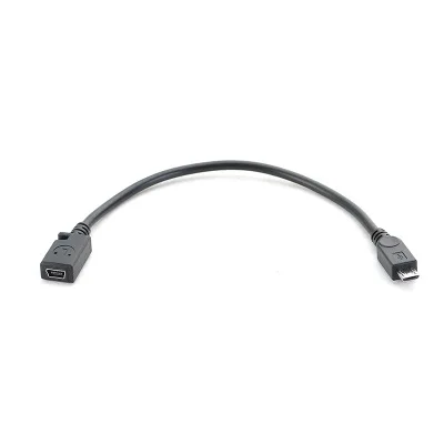 20 см мини USB Женский к Micro USB Мужской Разъем Кабель передачи данных для телефонов MP3 MP4 0,1 м черный цвет