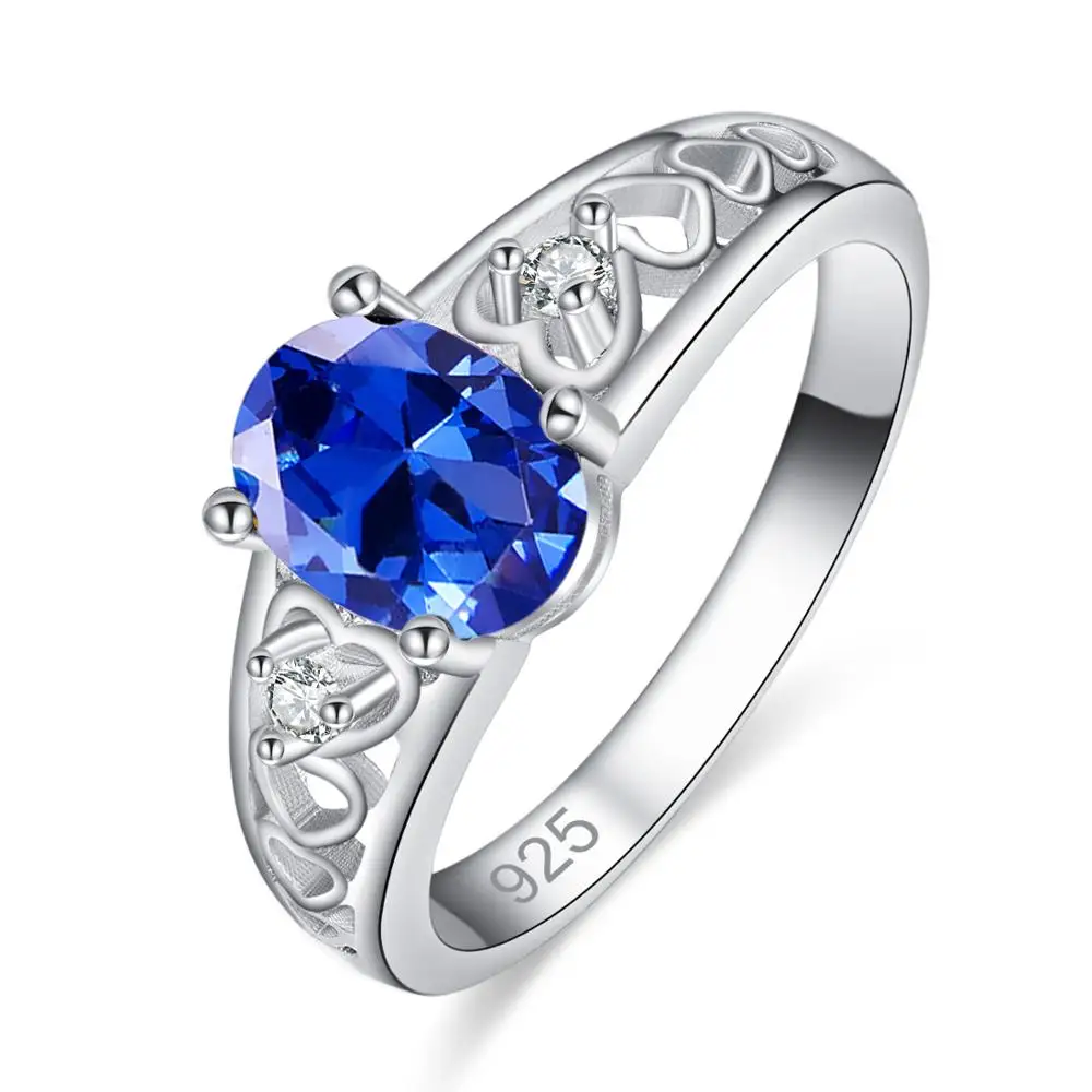 Lingmei, Прямая поставка, новая мода, голубой циркон, свадебные кольца для женщин, обручальные ювелирные изделия, серебро 925, кольцо, размер 6, 7, 8, 9, Великолепные Подарки - Цвет основного камня: 91