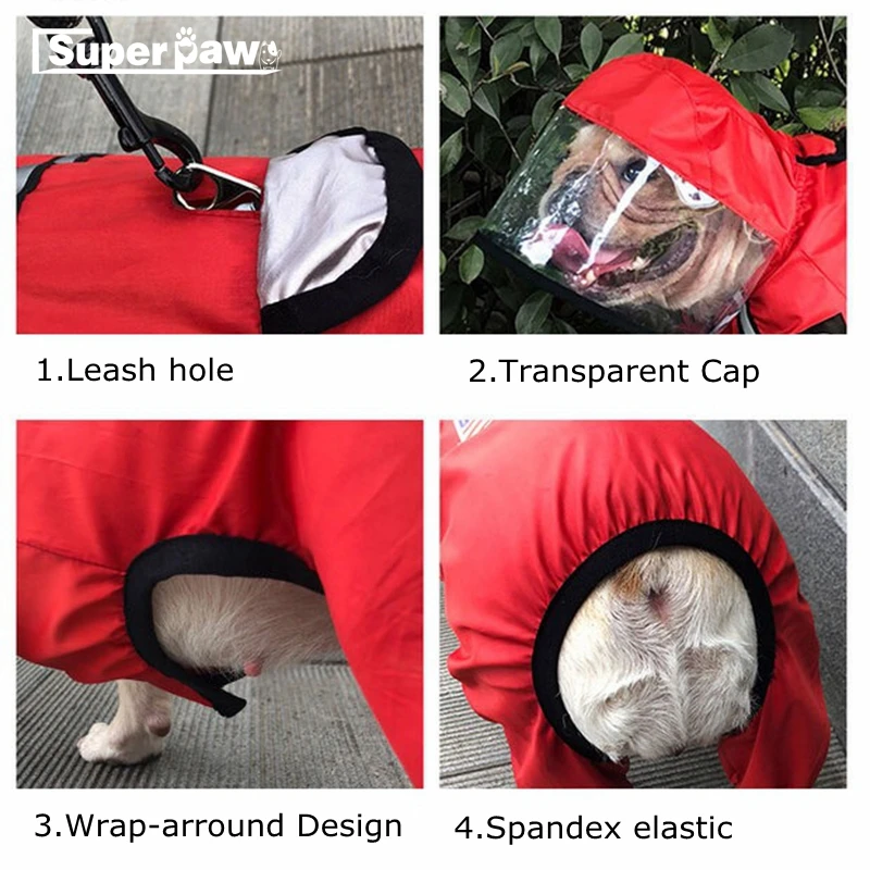 French Bulldog Raincoat Dog Pet Rain Coat Clothes Puppy Waterproof Windbreaker Jacket Small Medium Dogs Pug Dropshipping HPC05