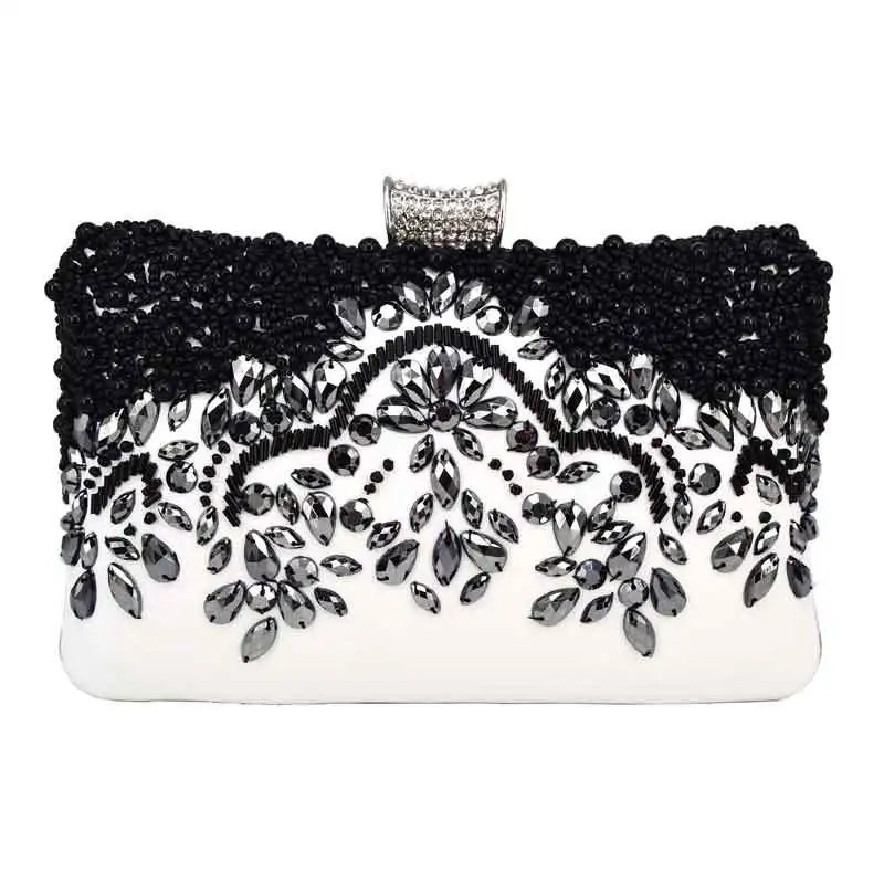 Классические черные бисероплетенные белые Сумки из искусственной кожи женские