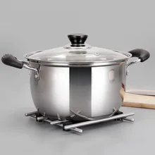 Суповая из нержавеющей стали горшок двойной ухо дуги плита суп газовая индуктор топки плита Подходит для корейских кастрюль