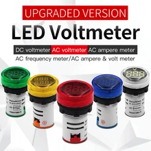 Tension ca indicateur d'affichage numérique ampèremètre voltmètre double écran affichage voltmètre cc DC4-100v HZ indicateur de fréquence 22mm