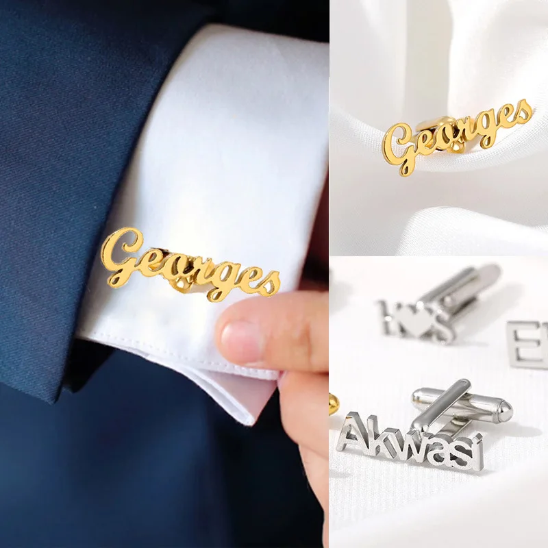 Gemelli personalizzati fermacravatta per uomo gemelli in oro camicia da  uomo d'affari gemelli accessori moda gemelli per regali da uomo - AliExpress