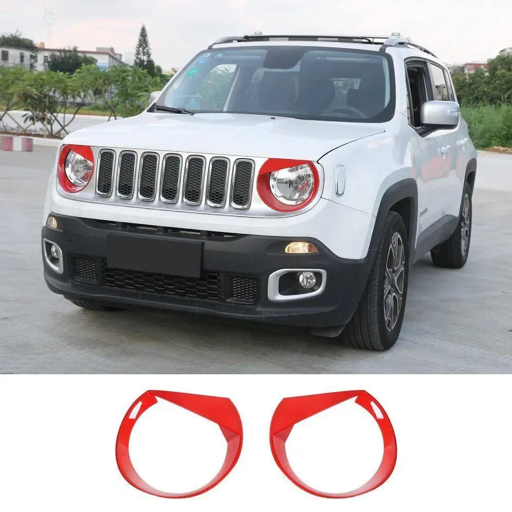 2 шт Красный Angry Bird накладка на фары Bezels Накладка для Jeep Renegade