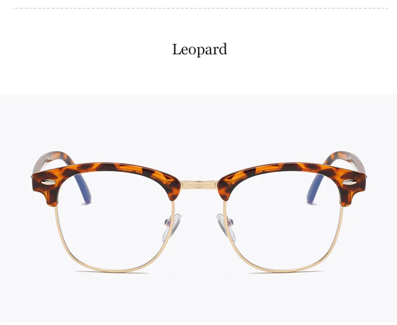 Полуметаллические очки для компьютерных игр, оптическая стеклянная оправа для мужчин и женщин, антибликовое стекло для глаз es, синий светильник, блокировка UV400 - Цвет оправы: Leopard Gold
