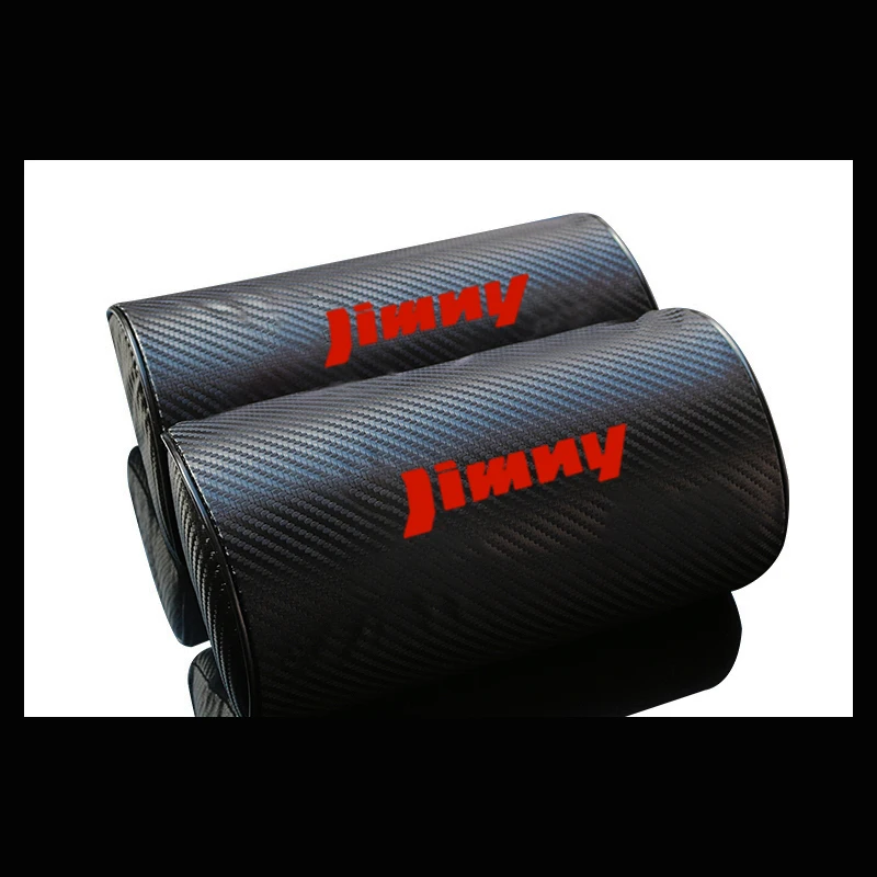2pcsred Carbon Fiber Texture PU Leather Auto Pillow For Suzuki Jimny - Цвет: 2pcsred