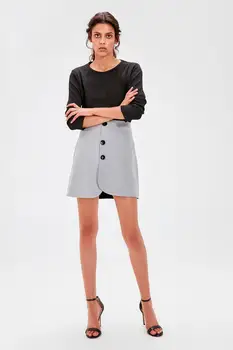 

Trendyol Gray Button Detail Skirt TWOAW20ET0285