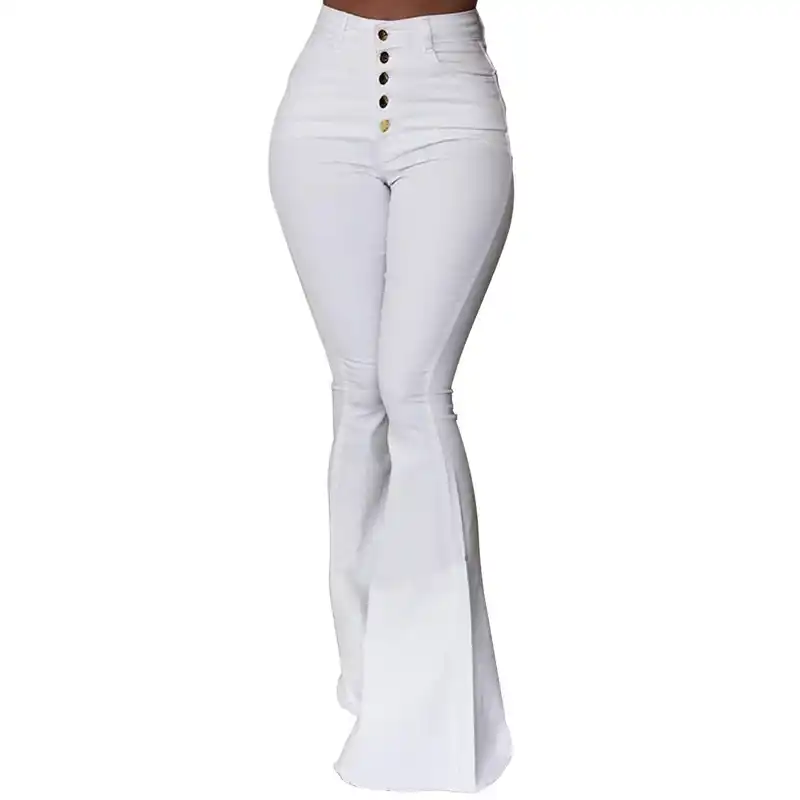 womens white bell bottom pants