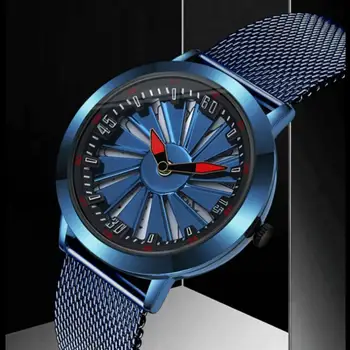 

Creative Rotation Men Watch Japan Movement High Quality Men Sport Quartz Watch Stainless Steel Relogio Masculino 2020 Mesh Clock