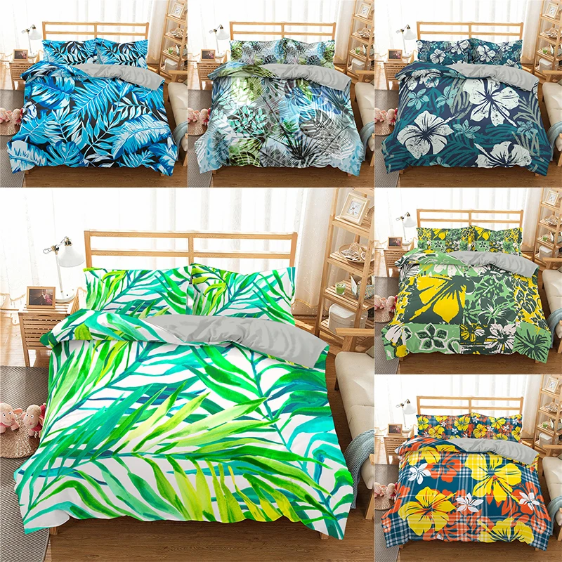 

Boniu Bedding Set 3D Plant Printing Duvet Cover Set Pillowcases Comforter Bed Set Double Twin Single Bed Set Bedclothes