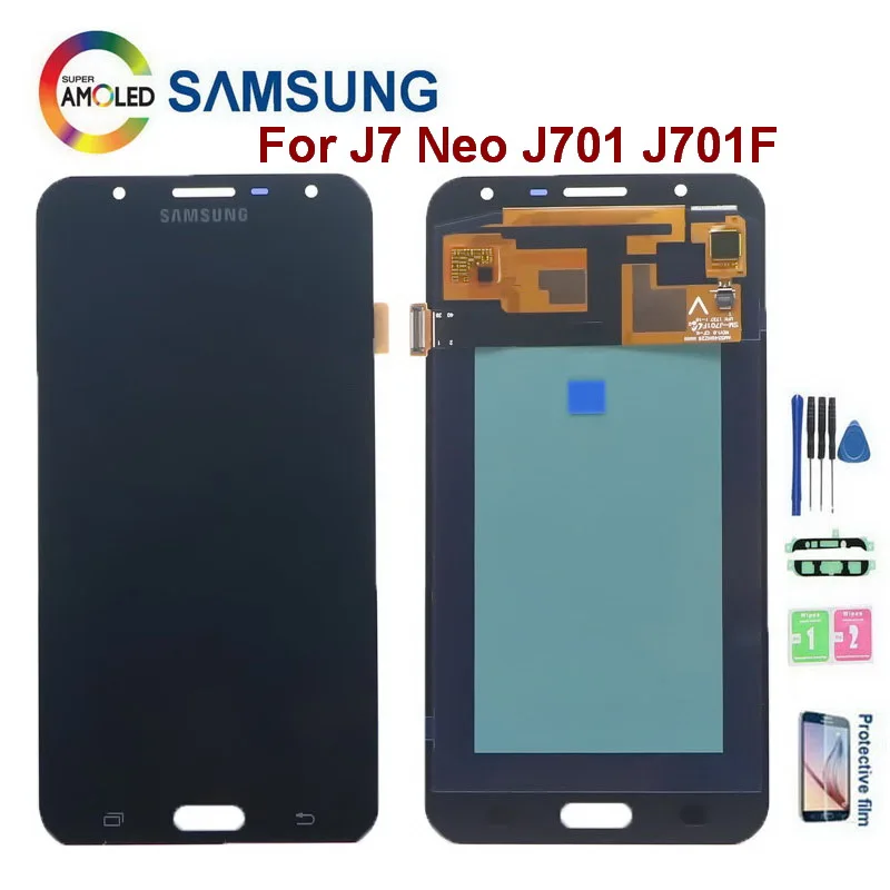 

Super AMOLED LCD For Samsung Galaxy J7 Neo J701F SM-J701 J701M J701T Display Touch Screen Digitizer Assembly for J701 LCD Screen