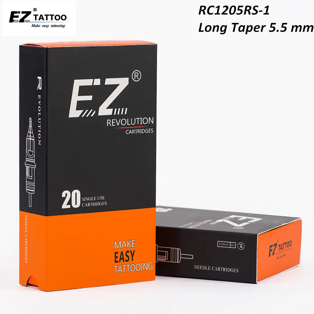 RC1205RS-1 EZ Revolution Cartridge Tattoo Needles Round Shader (RS)  #12 (0.35 MM) Regular Long Taper for Rotary Pen Machines