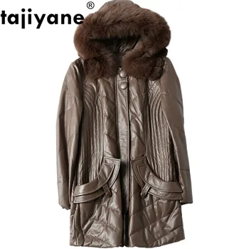 

Fox Fur Hooded Real Genuine Leather Jacket Women Clothes 2020 Korean Vintage Sheepskin Coat Streetwear Thick Down Coats ZT3187