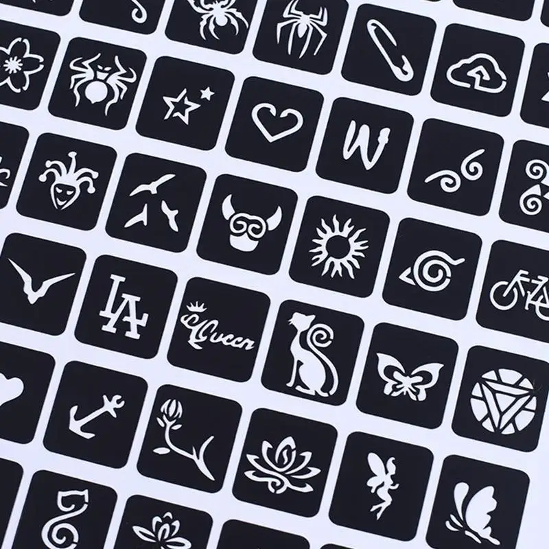 Henna Tattoo Stickers Stencils Glitter Tattoo Stencil Flower Cute Girl Small Drawing Template Butterfly Woman Kids Cartoon Y4N8
