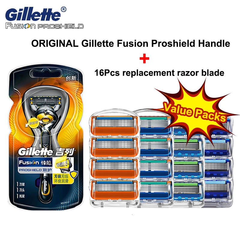 Original Gillette fusion Proshield Razor holder For men safety shaving cassettes handle with Replacement razor blade 1