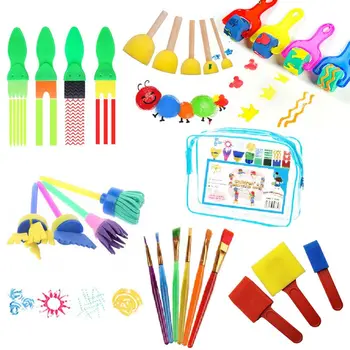

Early Learning Kids Art Craft 26 Pieces Sponge Painting Brushes Kids Painting Kits Early DIY Learning Include Foam Brush