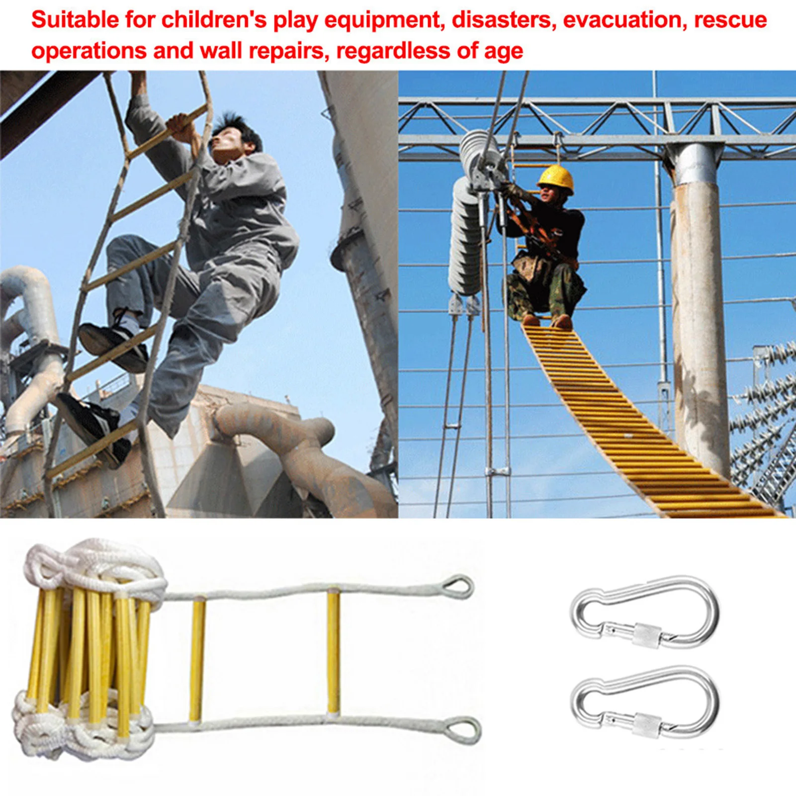 Веревочная лестница противопожарная спасательная крепление