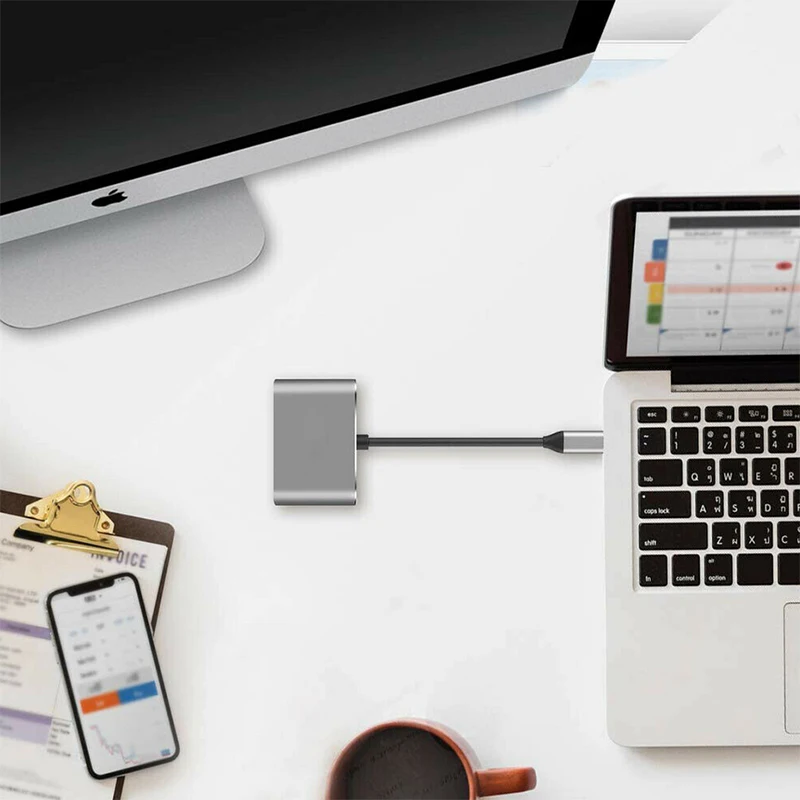 2 In1 Тип USB C на HDMI с поддержкой 4K VGA 3 0 PD адаптер аудио-видео конвертер совместимому