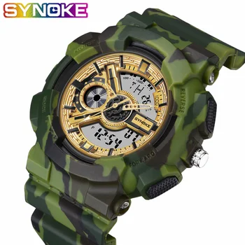 

SYNOKE New Arrival Men Military Digital-Watch Camouflage Outdoor Men's Sports Double Display Electronic Waterproof Meter Watches
