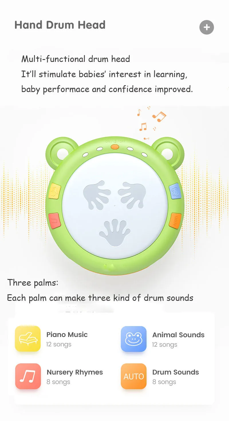 Baby Hand Drums Children Pat Drum Musical Instruments For Children Kids Toys Baby Musical Toys Educational Children Pat Drums