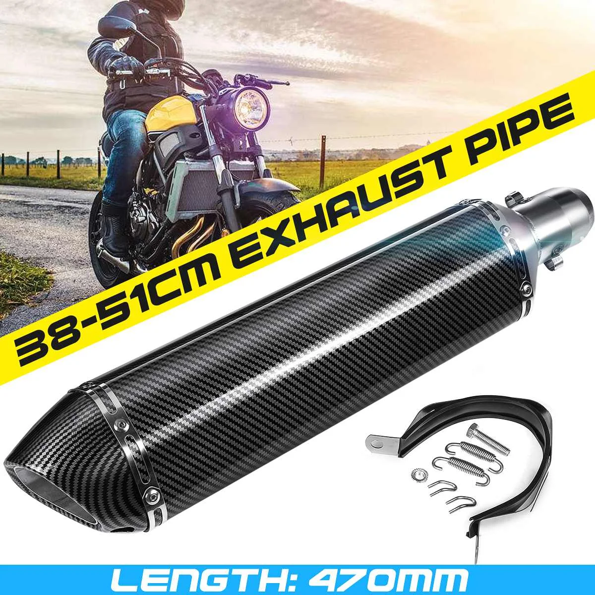 Motorcycle Atv Exhaust Muffler Pipe 470mm Long Type Db Killer Slip On