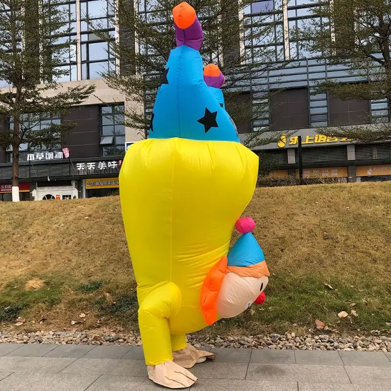 Handstand Clown Inflatable Costume Funny Blow up Outfit Halloween Cosplay Party Dress Clothes for Adult