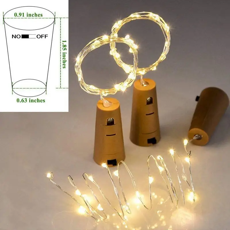 Cork Lights for Wine Bottle, Wine Bottle Lights 12 Pack 6.5ft 20 LED Wine Cork String Lights for Glass Mason Jar Fairy Lights Ba