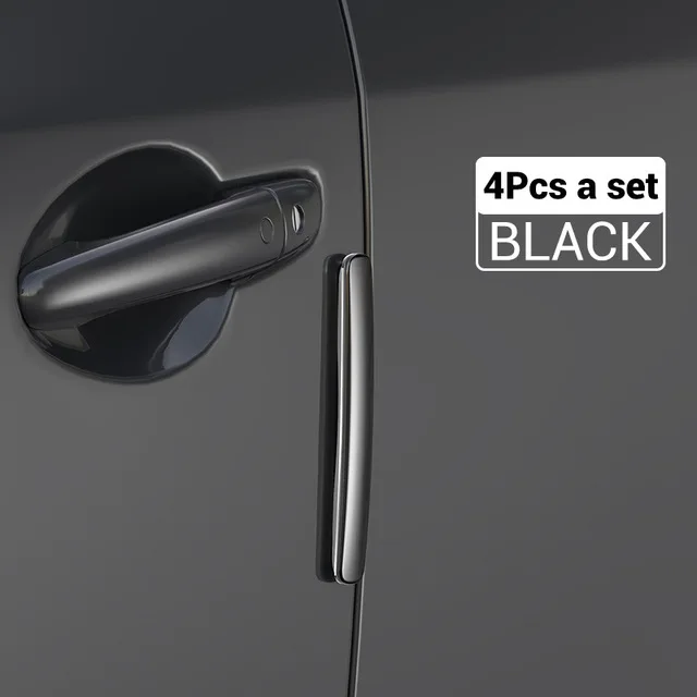 4pcs Black Baseus 4 шт. Автомобильная Противоударная полоса защитные накладки для автомобильных дверей протектор отделка двери охранники Стайлинг Литье анти-наклейка с надписью - Цвет: 4pcs Black
