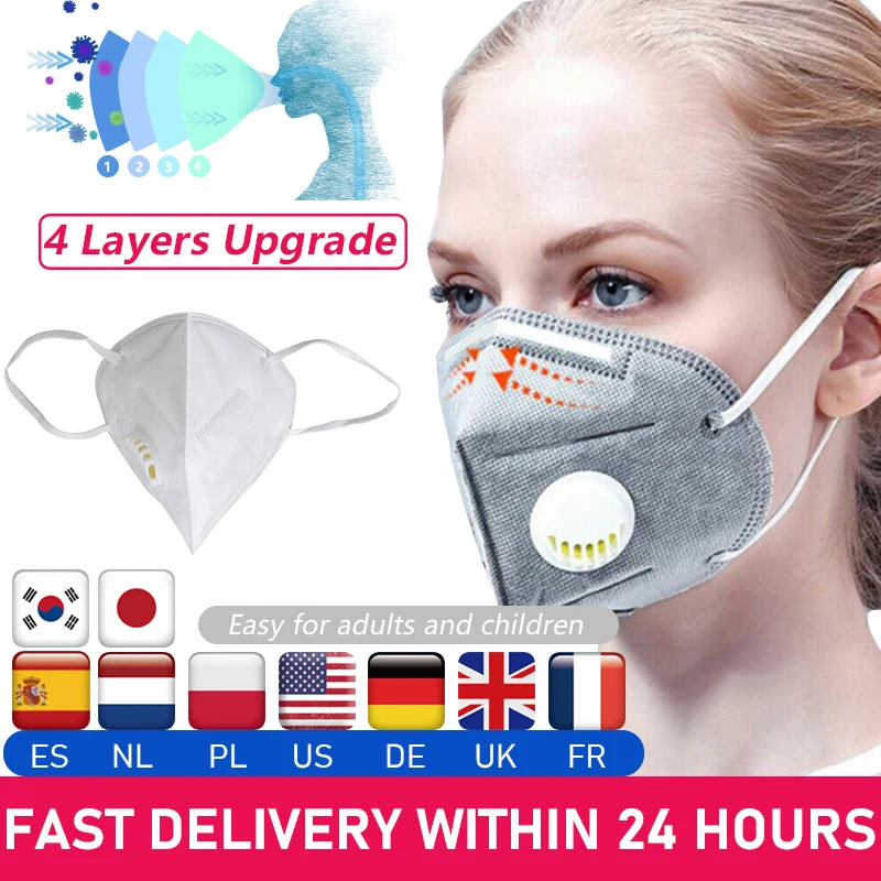 

KN95 Mouth Mask Anti Pollution Dust Respirator Washable Reusable Masks Cotton Mouth Muffle Anti Dust Gas Mask