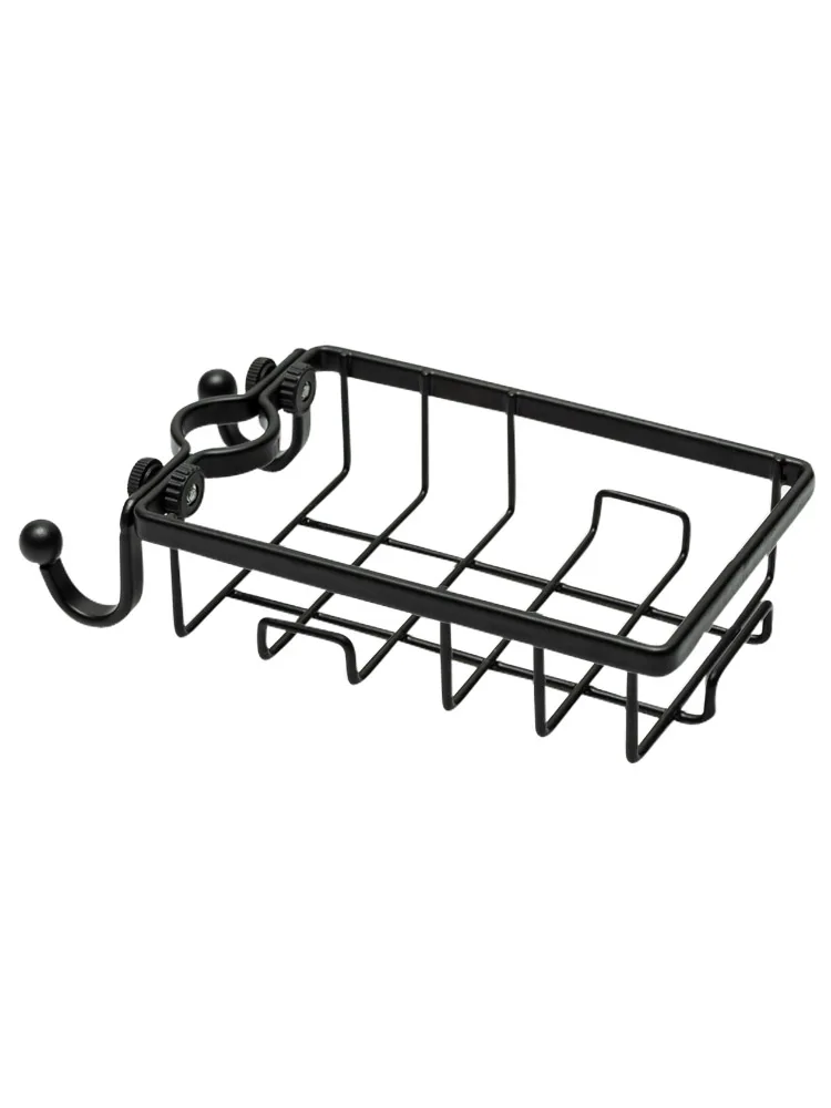 Wrought iron frame kitchen faucet organising rack pool dishcloth drop from punching sink storage shelf