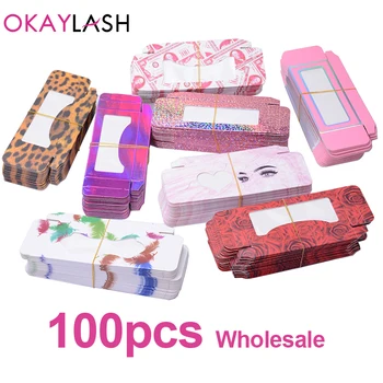 

OKAYLASH Luxury Hotselling Empty Soft Paper Eyelash Packaging Boxes Many Choice Candy Colored Lash Packing Storage Case