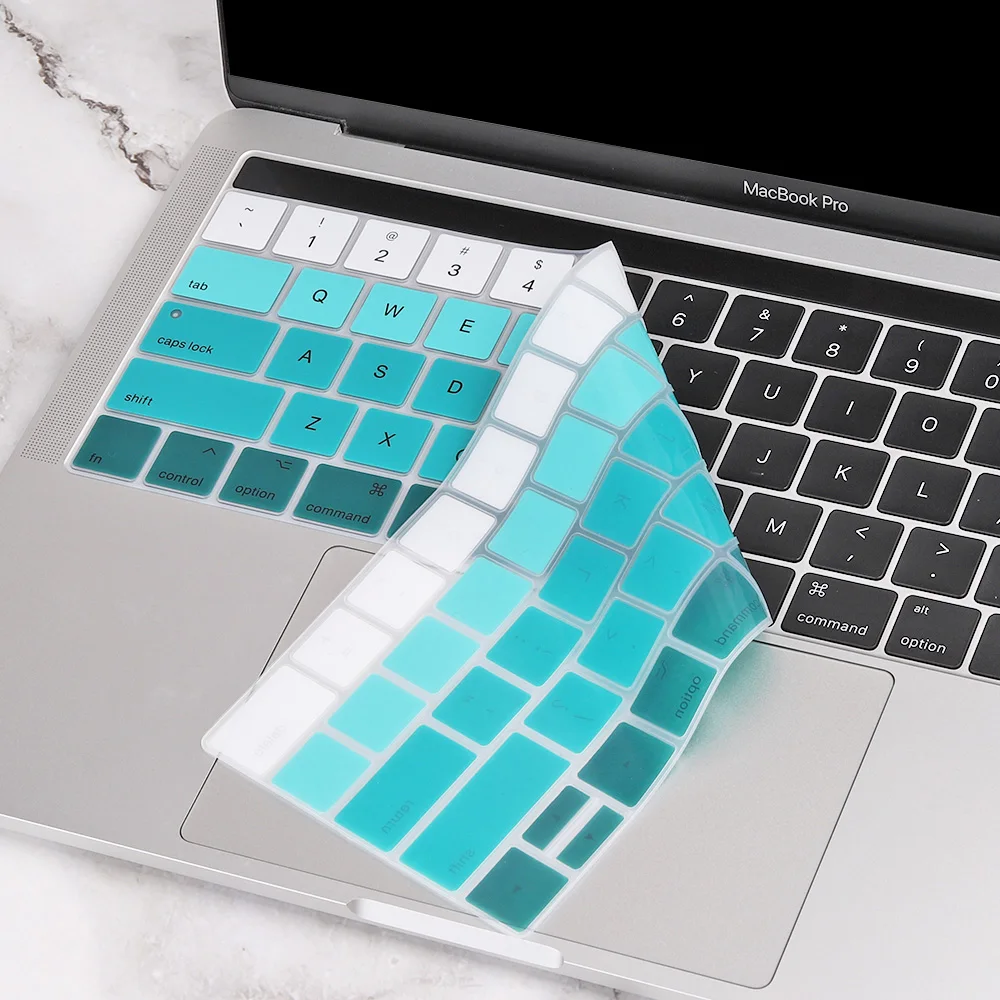 Цветной силиконовый чехол для клавиатуры с градиентом США для MacBook Pro 13 15 дюймов Touch bar A2159 A1989 a90. протектор клавиатуры