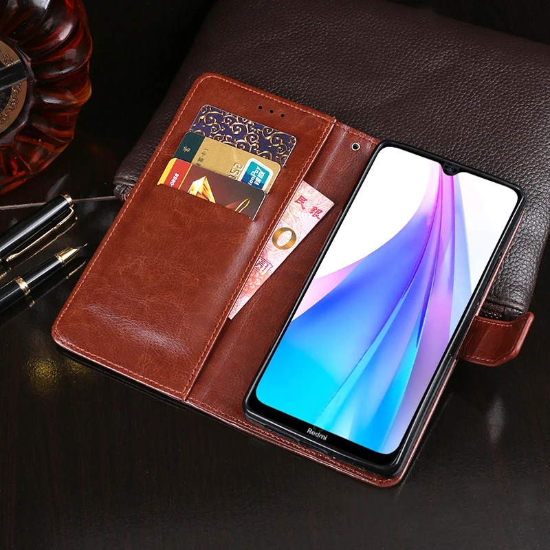 Чехол-книжка для Xiaomi Redmi Note 8 T, деловой кожаный чехол для телефона Fundas для Redmi Note 8 T, чехол, аксессуары