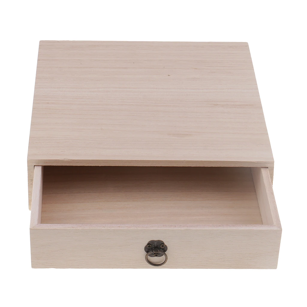 Wooden Storage Chest Box, Household Drawer Wooden Storage Chest Box Office Desktop Organizers, Wood Tea Box Case