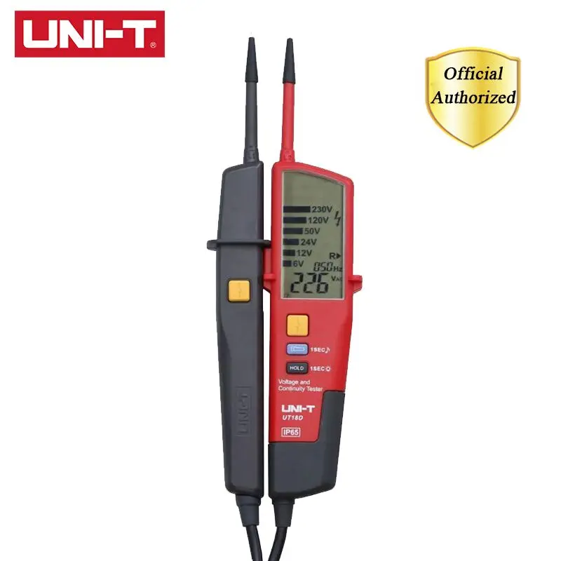 

UNI-T UT18C/UT18D AC DC Voltage and Continuity Testers Waterproof Pencil RCD Test Digital Voltmeter On-Off RCD Test IP65