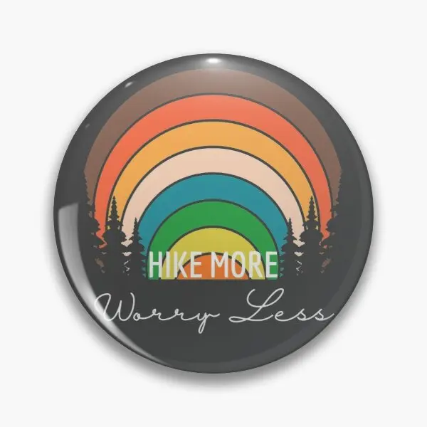 Брошь на пуговицах Hike More Worry Less в стиле ретро Металлическая Булавка форме заката