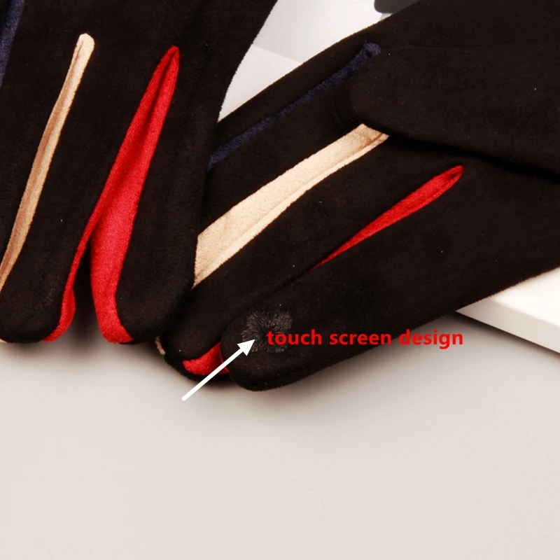 Элегантные женские перчатки роскошные меховые перчатки с сенсорным экраном Зимние Замшевые Кожаные теплые варежки женские уличные перчатки для вождения luvas