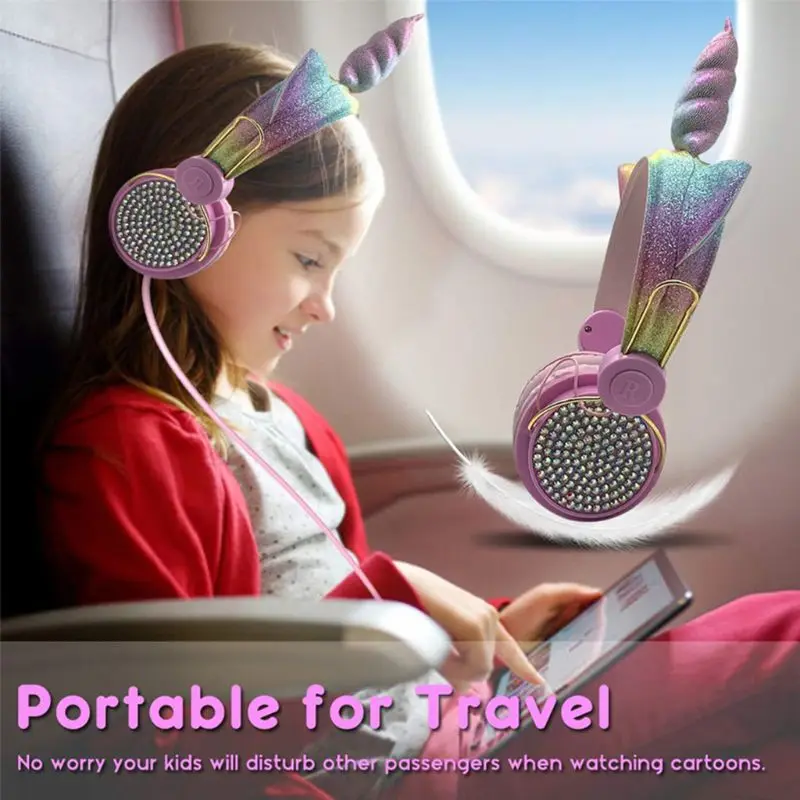 Cute Wired Headphone With Microphone Girls Daugther Music Stereo Earphone Computer Mobile Phone Gamer Headset Kids Gift