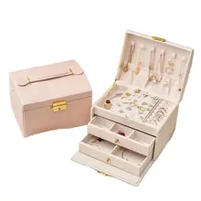 2021  Jewelry Organizer Portable Necklace Earrings Rings Jewelry Box Packaging PU Leather Storage Joyeros Organizador De Joyas