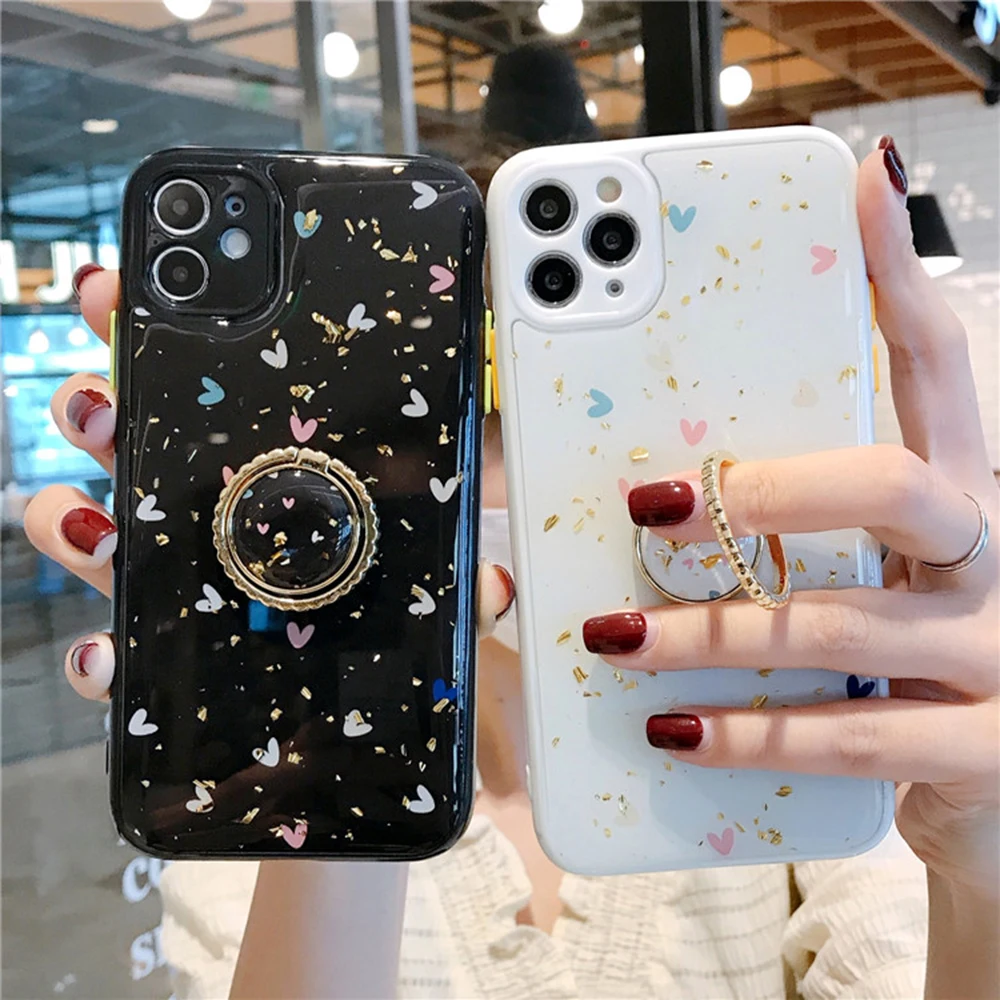 LOVECOM Cute Heart Shockproof Phone Case For iPhone 11 Pro Max XR XS Max 7 8 Plus X Soft Epoxy Stand Holder Back Cover Coque LOVECOM Cute Heart Shockproof Phone Case For iPhone 11 Pro Max XR XS Max 7 8 Plus X Soft Epoxy Stand Holder Back Cover Coque