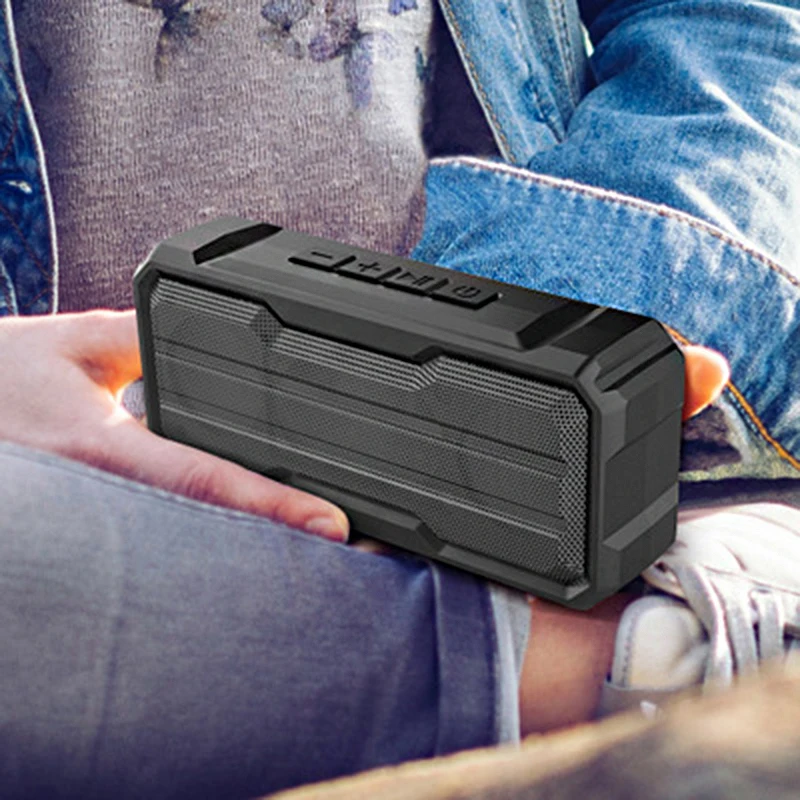 Portable Bluetooth Music Bass Speaker Waterproof IPX 4 Outdoor LED Wireless Column Loudspeaker Support TF Card Aux Input