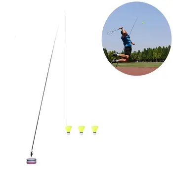 

Badminton Trainer Potable Telescopic Elastic Rod Self-study Rebound Power Base Practicing Set For Badminton Learners