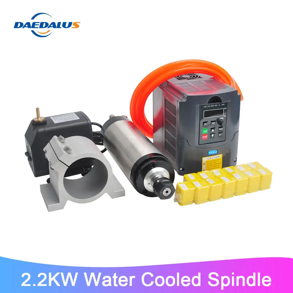 Шпиндель с ЧПУ 2 кВт шпиндель водяным охлаждением фрезерный двигатель инвертор