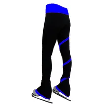 Спортивные теплые фланелевые уличные эластичные детские штаны в полоску для фигурного катания длинные ветрозащитные колготки