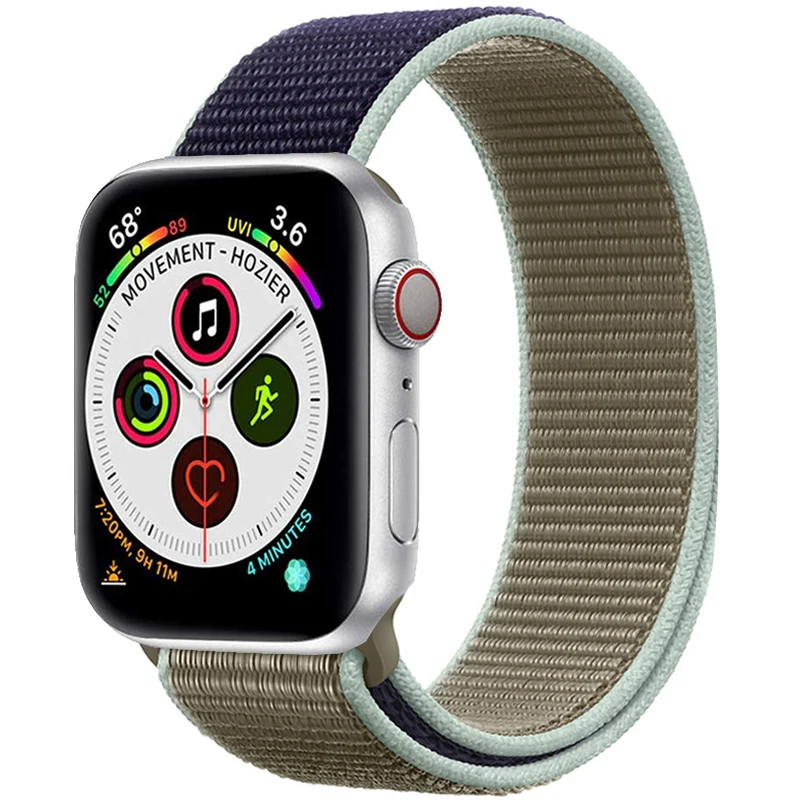 Ремешок для Apple Watch 44 мм 40 мм ремешок из нейлона iWatch Correa Series 5 4 3 2 Sport Loop 42 мм 38 мм браслет ремешок для часов аксессуары Новинка - Цвет ремешка: 47 Khaki