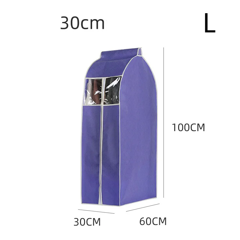 Purple-100x60x30cm Современная одежда пылезащитный чехол сумка для хранения, для дома шкаф костюм пальто защитный чехол домашний подвесной Органайзер шкаф пылезащитный чехол - Цвет: Purple-100x60x30cm