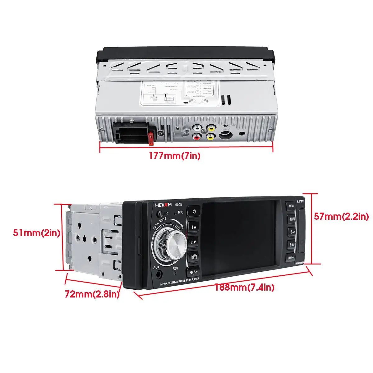 4,1 дюймов 1 DIN автомобильный стерео радио мультимедиа MP5 MP3 плеер bluetooth SD USB FM Аудио Микрофон