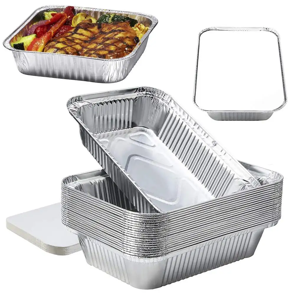 

30/50pcs Disposable BBQ Drip Pans Aluminum Foil Grease Drip Pans Recyclable Grill Catch Tray For Outdoor Supplies Baking Cooking