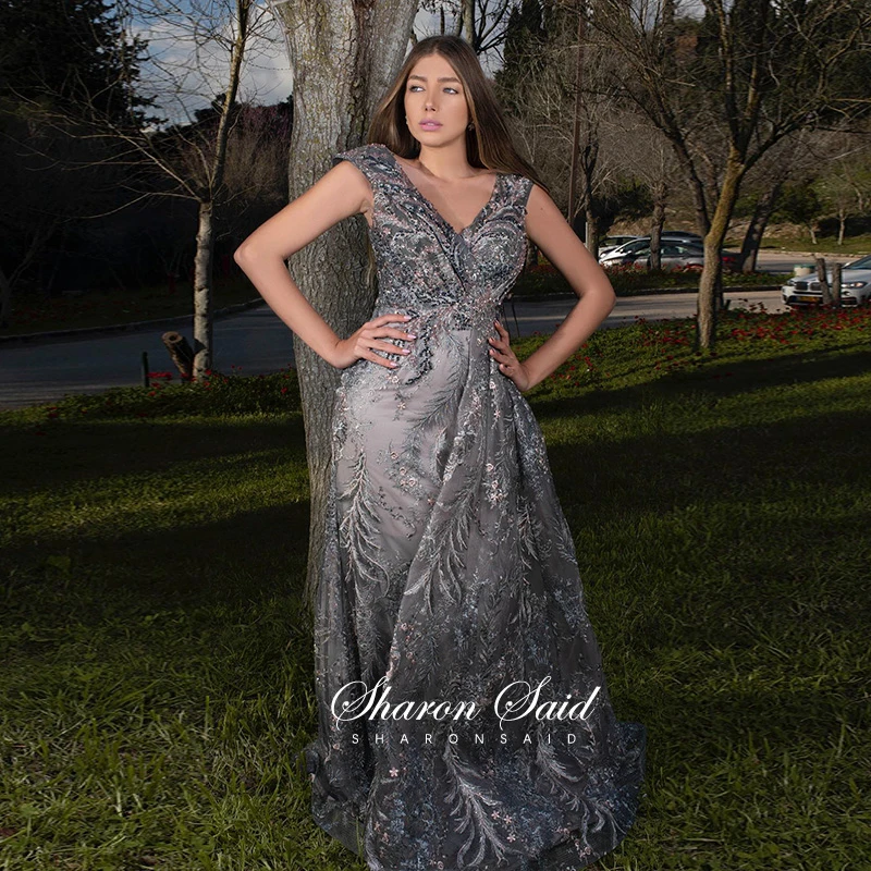 plus size gray formal dresses