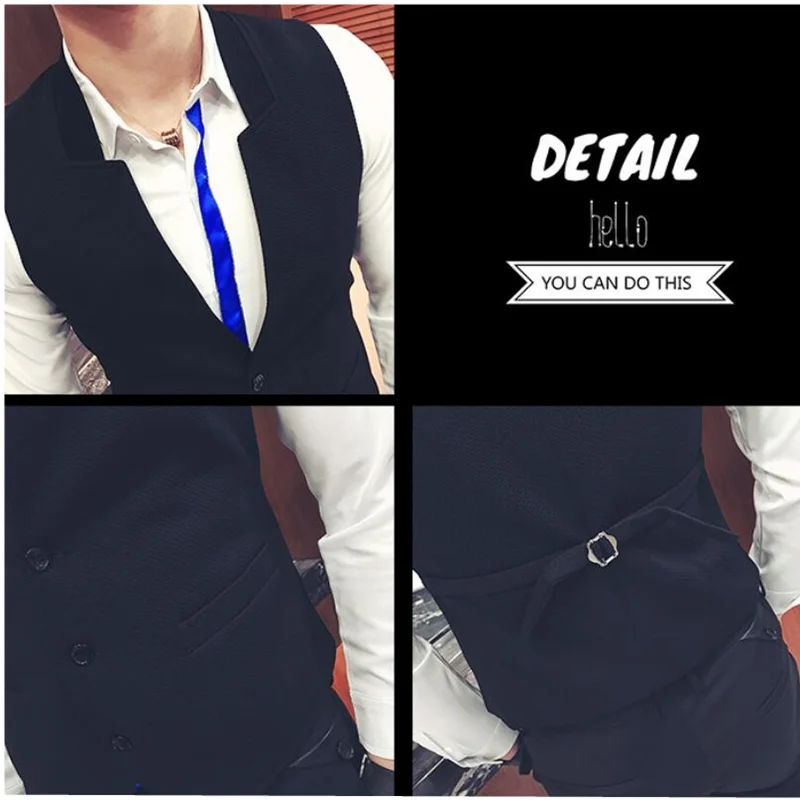 Брендовая одежда Весенняя мода для мужчин slim fit Жилет для делового костюма/мужской Высококачественный чистый хлопок досуг Ma3 jia3 размер S-5XL
